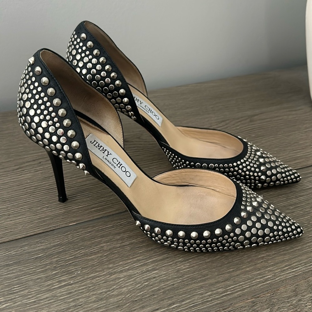 Jimmy Choo Black Studded D'orsay Pump